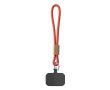 Dragonne courte pour téléphone impression intégrale et partie bambou couleur rouge foncé