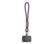 Dragonne courte pour téléphone impression intégrale et partie bambou couleur mauve