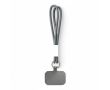 Double cordon pour téléphone impression intégrale avec patch couleur gris foncé