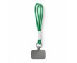 Double cordon pour téléphone impression intégrale avec patch couleur vert bouteille