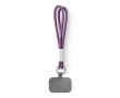 Double cordon pour téléphone impression intégrale avec patch couleur mauve