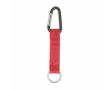 Porte-clés impression intégrale en RPET avec mousqueton et anneau couleur rouge