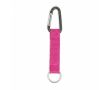 Porte-clés impression intégrale en RPET avec mousqueton et anneau couleur fuchsia