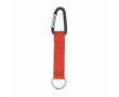 Porte-clés impression intégrale en RPET avec mousqueton et anneau couleur rouge foncé