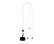 Tour de cou impression intégrale ajustable en polyester pour téléphone couleur blanc