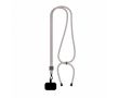 Tour de cou impression intégrale ajustable en polyester pour téléphone couleur gris