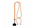 Tour de cou impression intégrale ajustable en polyester pour téléphone couleur orange