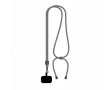 Tour de cou impression intégrale ajustable en polyester pour téléphone couleur gris foncé