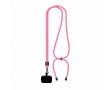 Tour de cou impression intégrale ajustable en polyester pour téléphone couleur fuchsia