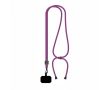 Tour de cou impression intégrale ajustable en polyester pour téléphone couleur mauve