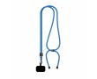 Tour de cou bicolore ajustable en RPET pour téléphone couleur bleu