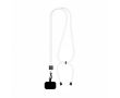 Tour de cou bicolore ajustable en RPET pour téléphone couleur blanc