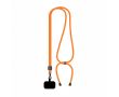 Tour de cou bicolore ajustable en RPET pour téléphone couleur orange