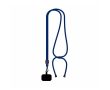 Tour de cou bicolore ajustable en RPET pour téléphone couleur bleu ultramarine