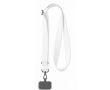 Tour de cou porte-badge impression intégrale ajustable en RPET couleur blanc