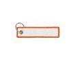 Étiquette brodée personnalisable en polyester avec anneau couleur orange