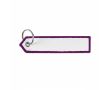 Porte-clés personnalisable en forme d’étiquette avec côté en pointe couleur mauve