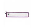 Porte-clés impression intégrale en forme d’étiquette brodée couleur mauve
