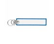 Porte-clés impression intégrale en polyester brodé avec double anneau couleur bleu