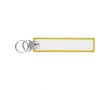 Porte-clés impression intégrale en polyester brodé avec double anneau couleur jaune