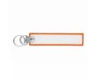 Porte-clés impression intégrale en polyester brodé avec double anneau couleur orange