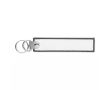 Porte-clés impression intégrale en polyester brodé avec double anneau couleur gris foncé