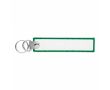 Porte-clés impression intégrale en polyester brodé avec double anneau couleur vert bouteille