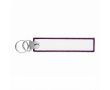Porte-clés impression intégrale en polyester brodé avec double anneau couleur mauve