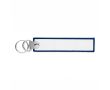 Porte-clés impression intégrale en polyester brodé avec double anneau couleur bleu ultramarine
