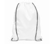 Sac à dos impression intégrale en RPET avec cordons noirs couleur blanc