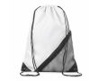 Sac à cordons impression intégrale en polyester avec poche en filet couleur blanc