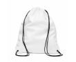 Sac à dos à cordons impression intégrale en polyester au toucher doux couleur blanc