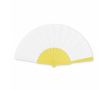 Éventail impression intégrale en plastique avec toile couleur jaune