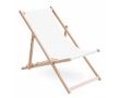 Transat en bois impression intégrale avec housse amovible fabriqué UE couleur blanc