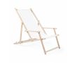 Transat en bois impression intégrale avec accoudoirs fabriqué en UE couleur blanc