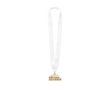 Médaille impression intégrale en bois avec ruban cousu en V couleur blanc