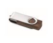 Clé USB classique en bois impression intégrale avec étui pivotant couleur bois foncé