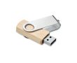 Clé USB impression intégrale avec boîtier en bambou et clip métallique couleur bois