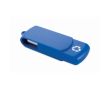 Clé USB impression intégrale, boîtier pivotant en plastique recyclé couleur bleu