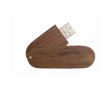 Clé USB impression intégrale avec boîtier pivotant en bois couleur bois foncé