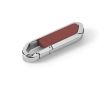 USB rétractable impression intégrale en inox avec mousqueton couleur bordeaux