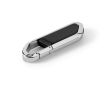 USB rétractable impression intégrale en inox avec mousqueton couleur noir