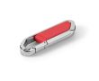 USB rétractable impression intégrale en inox avec mousqueton couleur rouge
