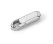 USB rétractable impression intégrale en inox avec mousqueton couleur blanc