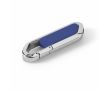USB rétractable impression intégrale en inox avec mousqueton couleur bleu roi