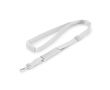 Lanyard USB impression intégrale en polyester avec prise à l'extrémité couleur blanc