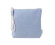 Trousse de toilette pastel en coton recyclé avec bracelet en corde couleur bleu