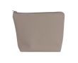 Trousse de toilette en cuir synthétique avec tirette assortie couleur beige