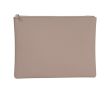 Trousse de toilette en cuir synthétique souple avec zip assorti couleur beige