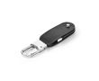 Clé USB impression intégrale en cuir PU avec mousqueton couleur noir